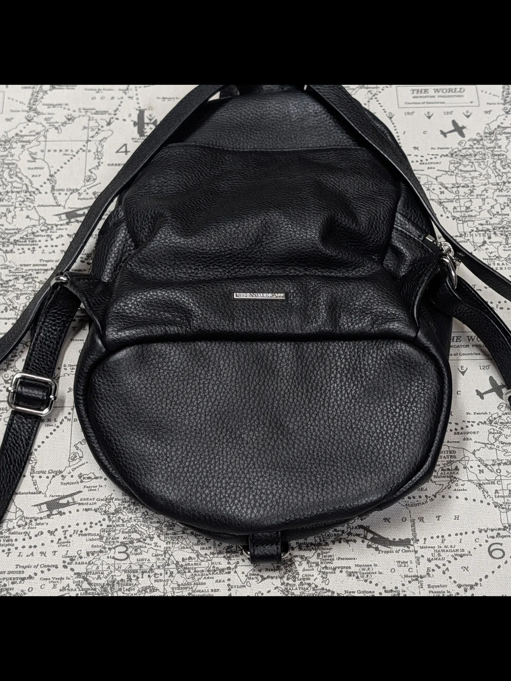 Rebecca Minkoff Julian Black Pebbled Leather Convertible Backpack Bag